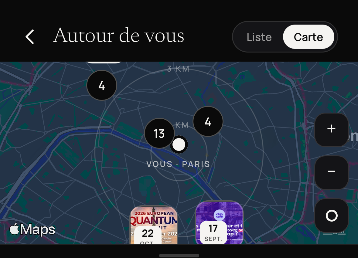 L'application OnBump : les événements autour de vous sur la carte