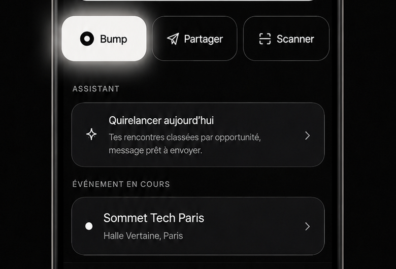 L'application OnBump : une fiche de rencontre et sa relance
